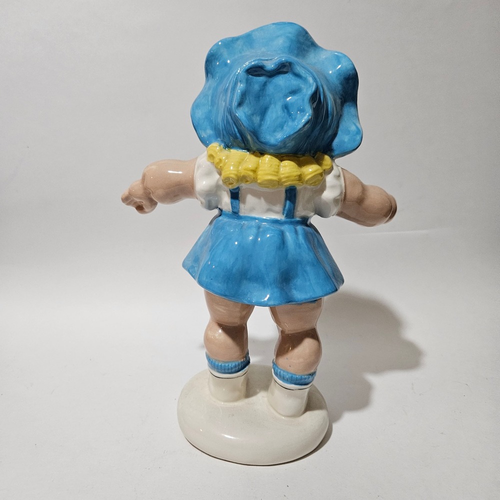 Vintage 1984 F&F Molds Ceramic Girl Figurine Blue Hat Jumper Cabbage Patch Style - Picture 4 of 8